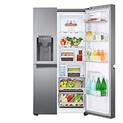 LG Lodówka LG side by side | Ciemny grafit | 634 L |Klasa F | Kostkarka | DoorCooling+ | Total No Frost | GSLV31MCXM, GSLV31MCXM