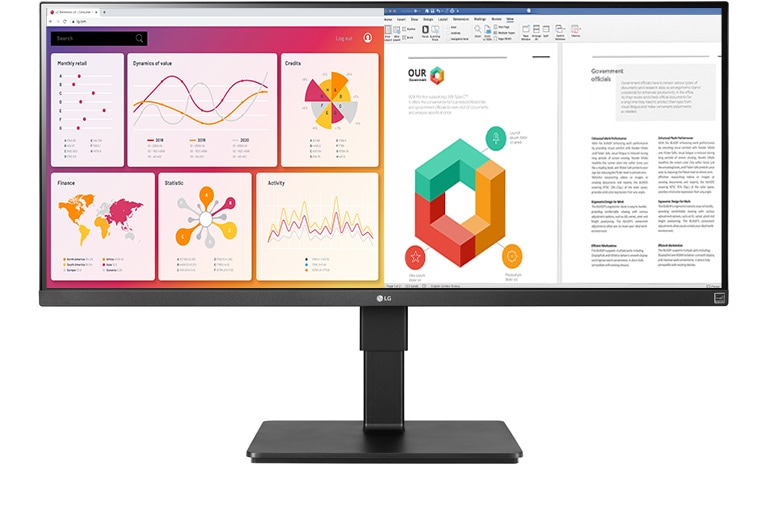 Monitor UltraWide™ QHD (o rozdzielczości 3440 x 1440 i proporcjach obrazu 21:9)