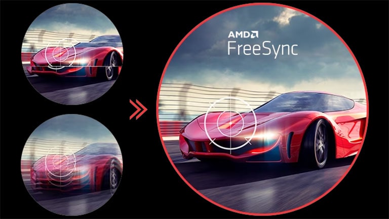 Funkcja AMD FreeSync zapewnia płynny obraz w dynamicznych scenach.