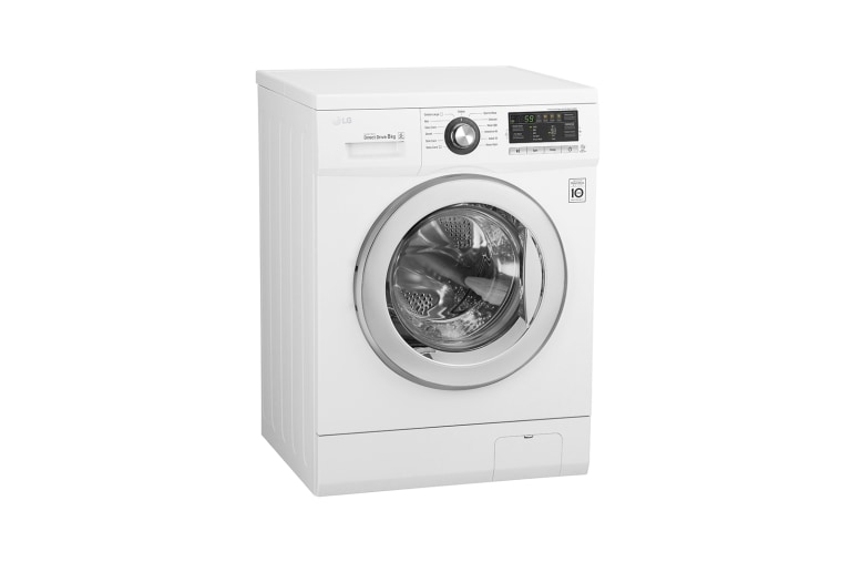 LG 8 kg, silnik Direct Drive z 10 letnią gwarancją, 6 motion, 1200 obr., Smart Diagnosis, 13 programów, F1296TD