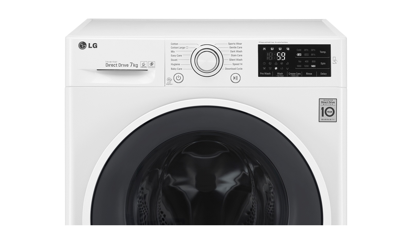 LG 7 kg, TurboWash™, Direct Drive, 1200rpm, NFC, F12U2QDN0