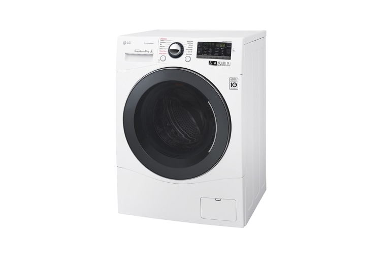 LG 8 kg, funkcje parowe, silnik Direct Drive z 10 letnią gwarancją, 6 motion, 1400 obr., Smart Diagnosis, 14 programów, , F14A8TDS