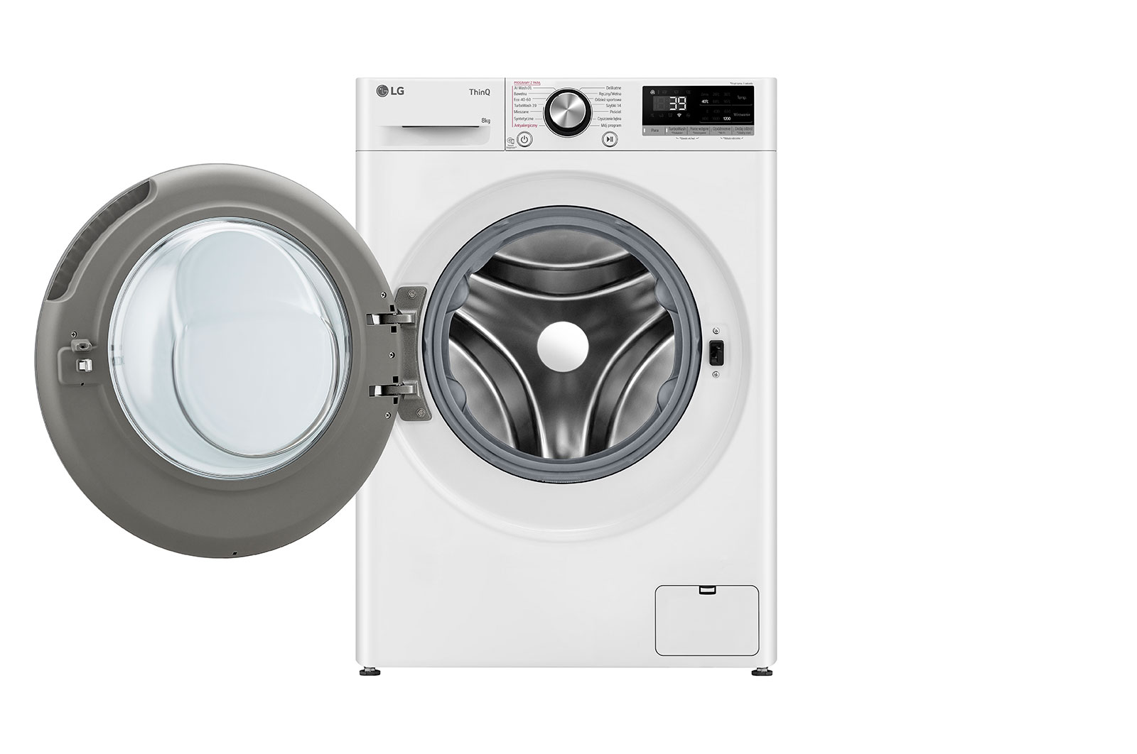 LG Pralka LG Vivace | R700 | biała, czarny panel | slim 8 kg | 1200 rpm | Steam | TurboWash 360 | ThinQ | AIDD | F2W8S722W, F2W8S722W