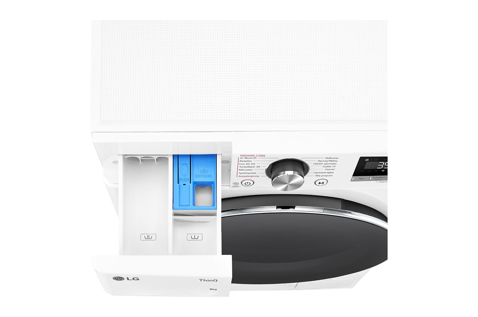 LG Pralka LG Vivace | R700 | biała, czarny panel | slim 8 kg | 1200 rpm | Steam | TurboWash 360 | ThinQ | AIDD | F2W8S722W, F2W8S722W