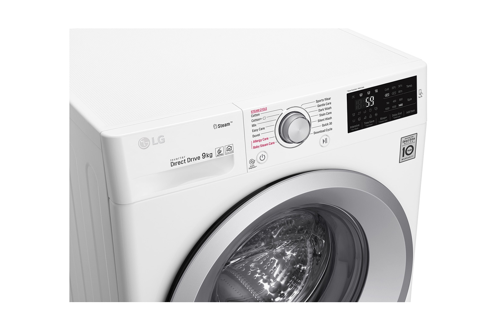 LG Pralka LG C5 9kg Steam 1400rpm F4J5VY4W, F4J5VY4W
