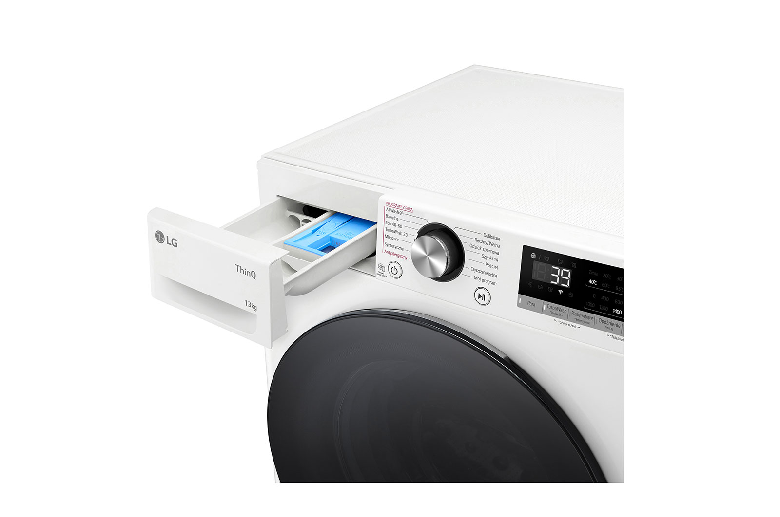 LG  Pralka LG Vivace | R700 | biała | 13 kg | 1400 rpm | Steam | TurboWash 360 | ThinQ | AIDD | F4W1372YW, F4W1372YW