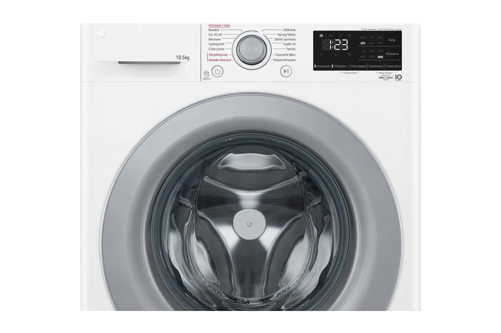 LG Pralka LG Vivace | biała | V300 | 10,5kg | Steam | 1400 rpm | biała | AIDD | F4WV310S4A, F4WV310S4A