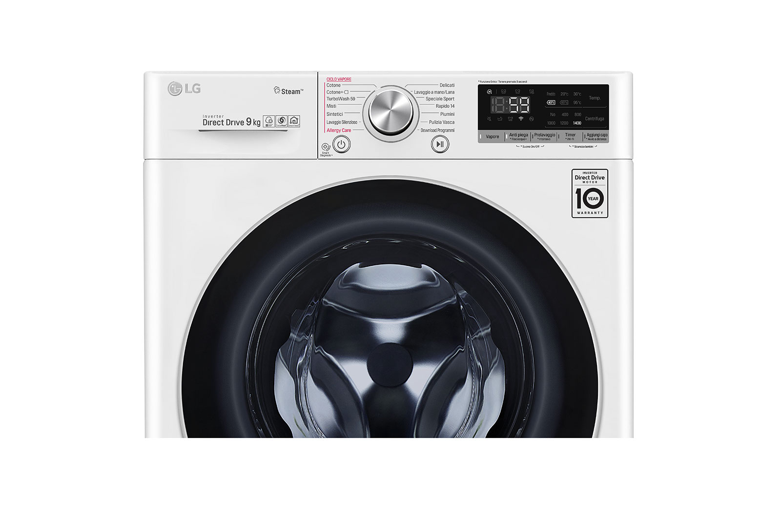 LG Pralka LG Vivace V500 9kg TurboWash™ 1400rpm ThinQ F4WV509S1E , F4WV509S1E