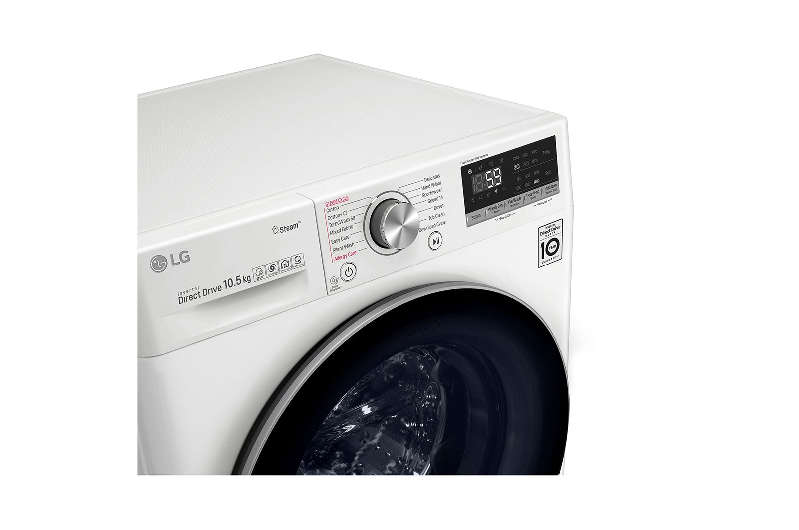 LG Pralka LG Vivace V700 10,5kg Steam+ 1400rpm ThinQ F4WV710P1, F4WV710P1