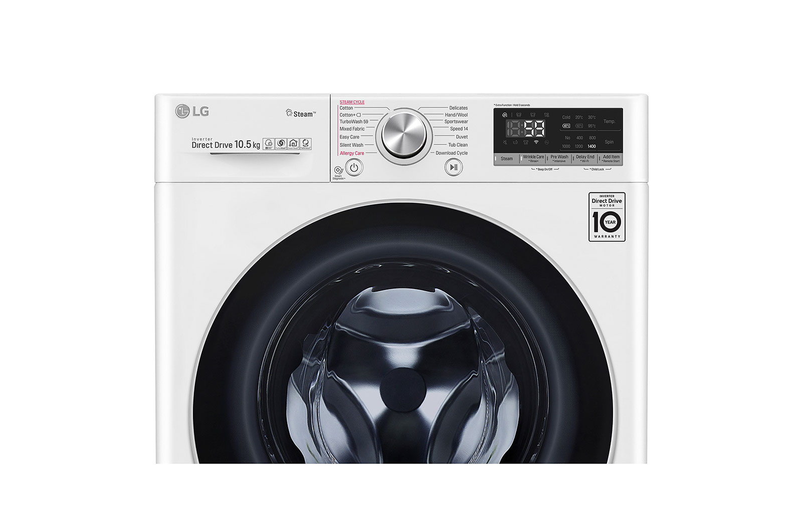 LG Pralka LG Vivace V700 10,5kg Steam+ 1400rpm ThinQ F4WV710P1, F4WV710P1