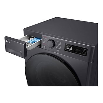 left side view with detergent port open 
