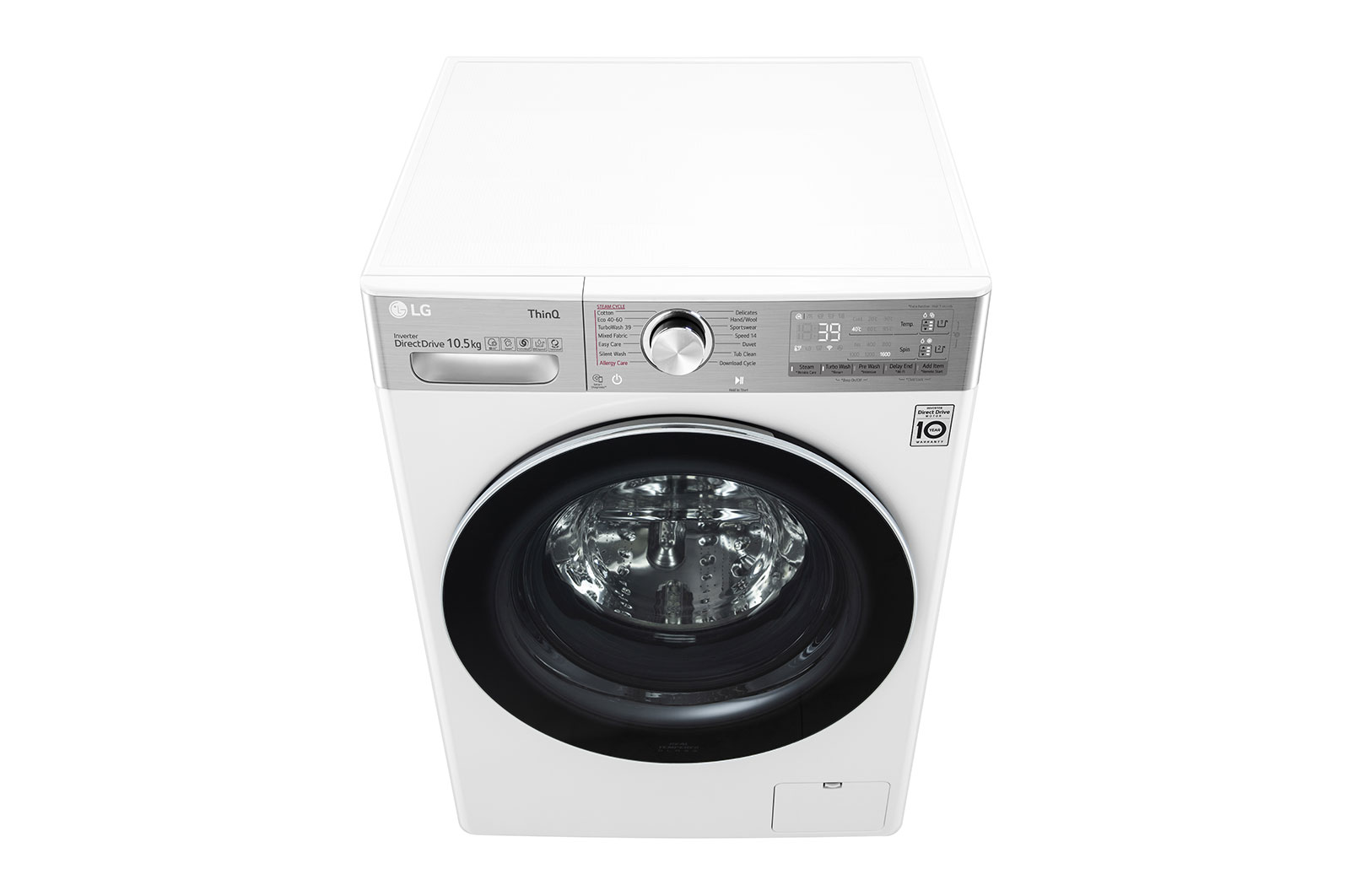 LG Pralko-suszarka LG Vivace | V900 | 10,5/7 kg | Steam+ | 1400 rpm | ThinQ | AIDD | Programy antyalergiczne | F4DV910A2E, F4DV910A2E