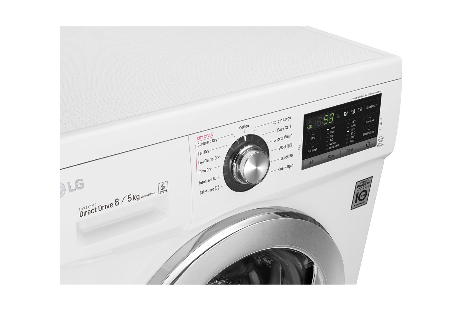 LG Pralkosuszarka Mega Touch 1400rpm 8/5kg, FH4G6TDM2R