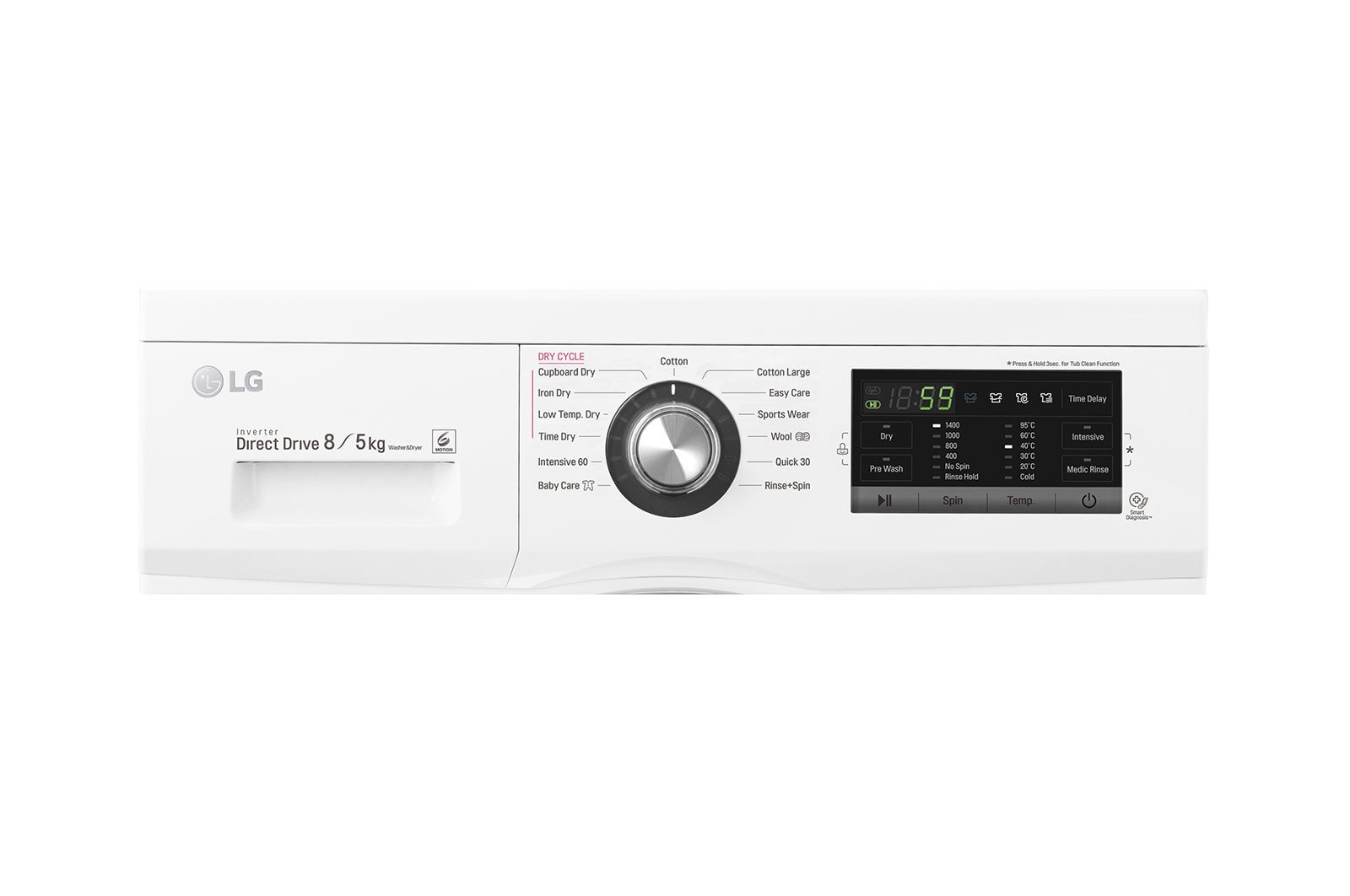 LG Pralkosuszarka Mega Touch 1400rpm 8/5kg, FH4G6TDM2R