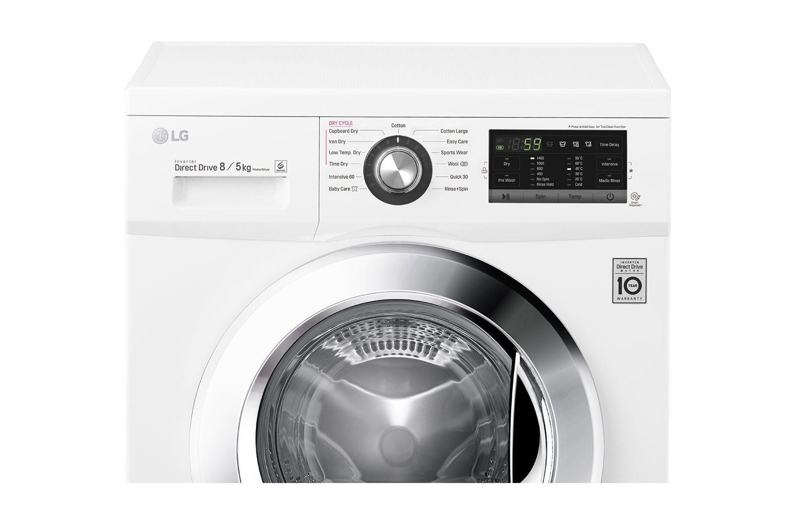 LG Pralkosuszarka Mega Touch 1400rpm 8/5kg, FH4G6TDM2R