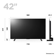 LG Telewizor LG 42” OLED evo 4K Smart TV ze sztuczną inteligencją, 120Hz, OLED42C3, OLED42C31LA