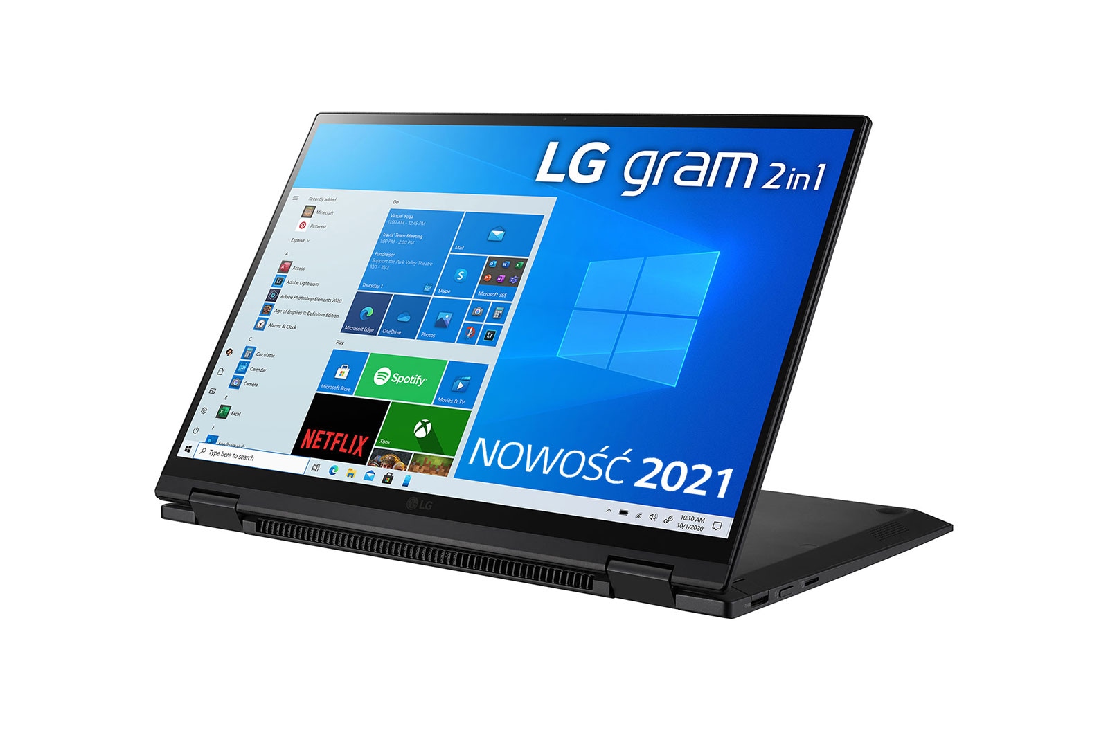 LG Ultrabook LG gram 2w1 14'', Windows 10 Home, SSD 512GB, 16GB, Intel Evo z procesorem Intel® Core™ i5 11 generacji, 14T90P-G, kolor czarny, 14T90P-G.AA55Y