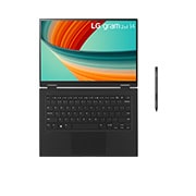 LG Laptop LG gram 2in1 14'' 2023 z dotykowym ekranem 16:10, Windows 11 Home, SSD 512GB M.2(NVME), 16GB, Intel Evo z procesorem Intel® Core™ i5 13. generacji, 14T90R, kolor czarny, 14T90R-G.AA55Y