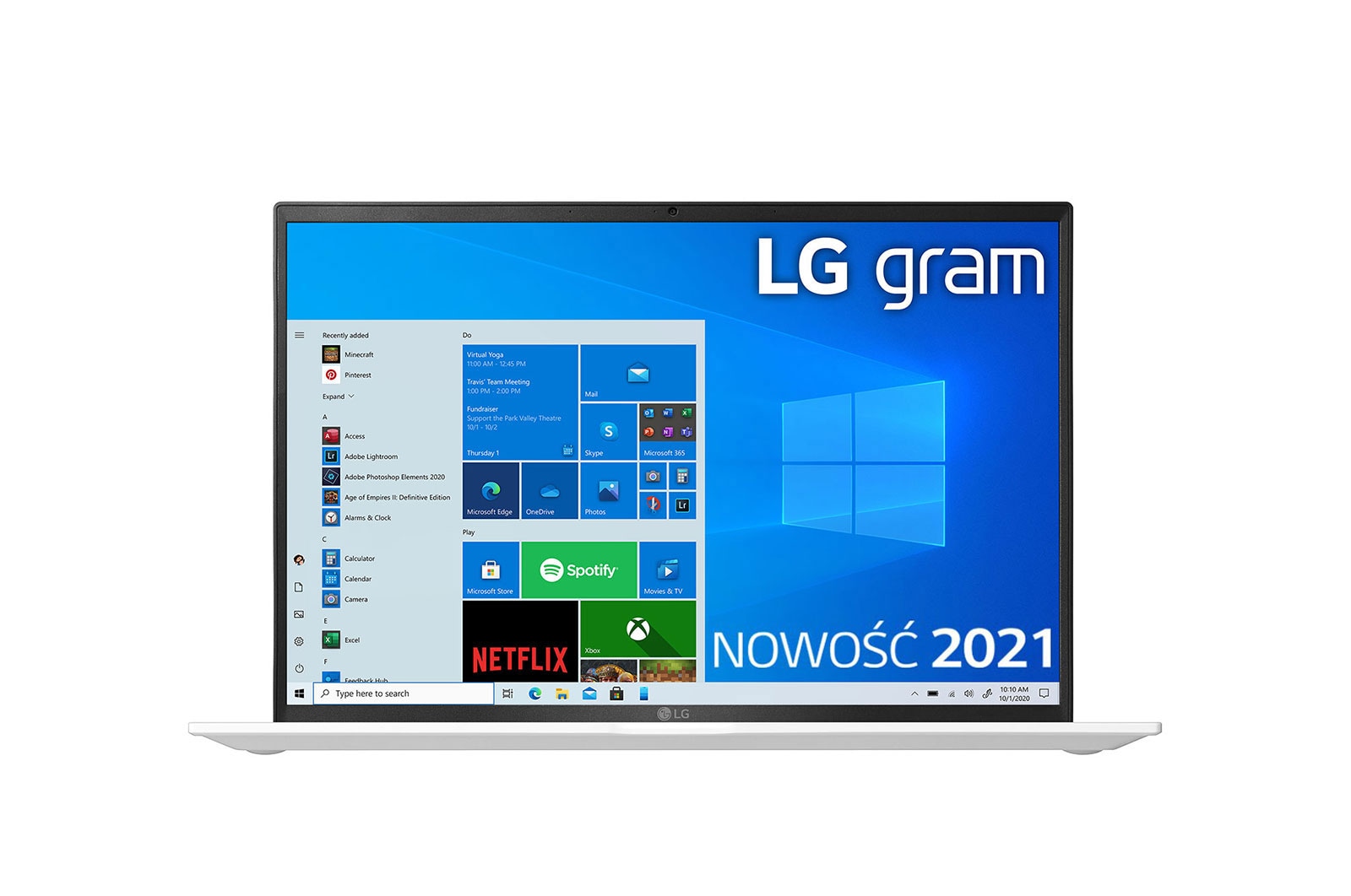 LG Ultrabook LG gram 14" 2021, Windows 10 Home, SSD 512GB, 16GB, Intel Evo z procesorem Intel® Core™ i5 11 generacji, 14Z90P-G, kolor biały, 14Z90P-G.AA54Y