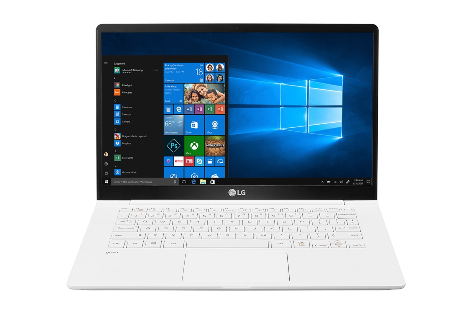 LG gram 14" - Biały, SSD 256GB, Waga 995g, Czas pracy do 23.5 godz, Intel® Core™ i5-8265U., 14Z990-V