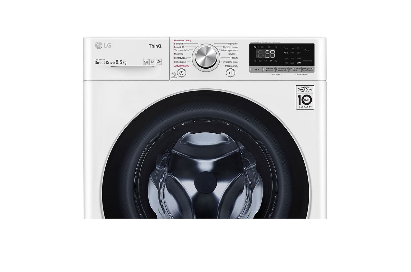 LG Pralka LG Vivace | V700 | 8,5kg | Steam | 1200 rpm | ThinQ | biała | AIDD | TurboWash 360 | F2WV7S8S1E, F2WV7S8S1E