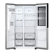 LG Lodówka LG side by side | Srebrny | Szyba InstaView| 635 L | Klasa E | ThinQ| DoorCooling+ | Kostkarka | Total No Frost | GSGV80PYLL, GSGV80PYLL