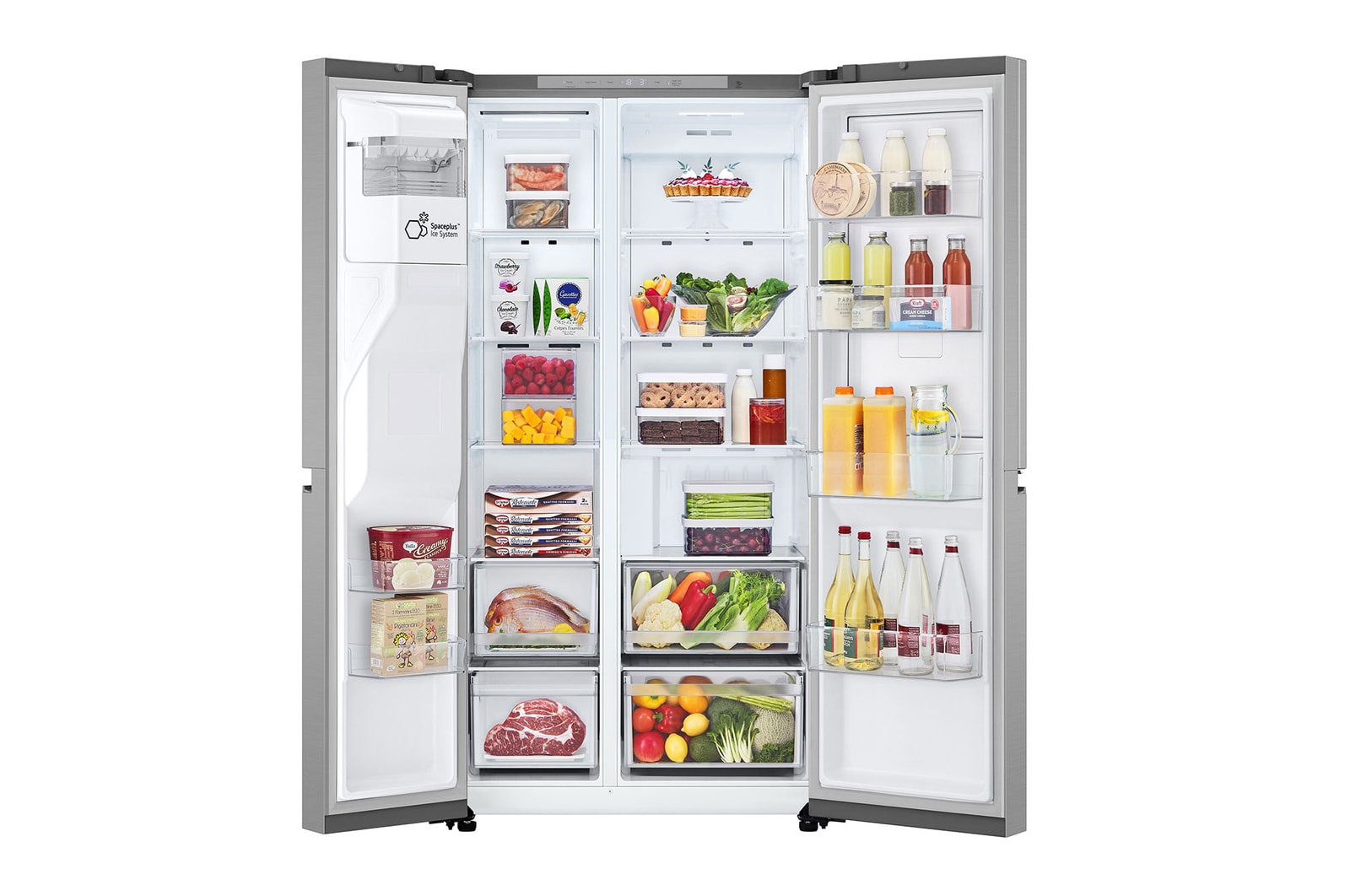 front open with food stored