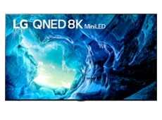 niebieska oblodzona jaskinia na ekranie modelu QNED95