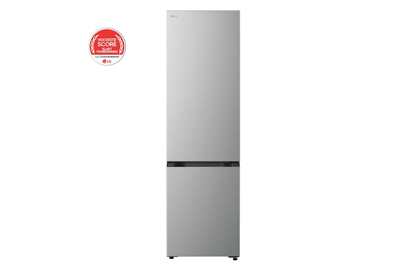 Vooraanzicht van 333L Koel-vriescombinatie Zilver | NatureFRESH™ | DoorCooling+™ | Fresh Converter+ | LG NL GBBSJ1CCPY