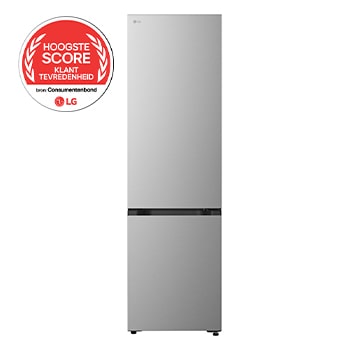 Vooraanzicht van 375L Koel-vriescombinatie Zilver | NatureFRESH™ | DoorCooling+™ | LinearCooling™ | LG NL GBBS322APY