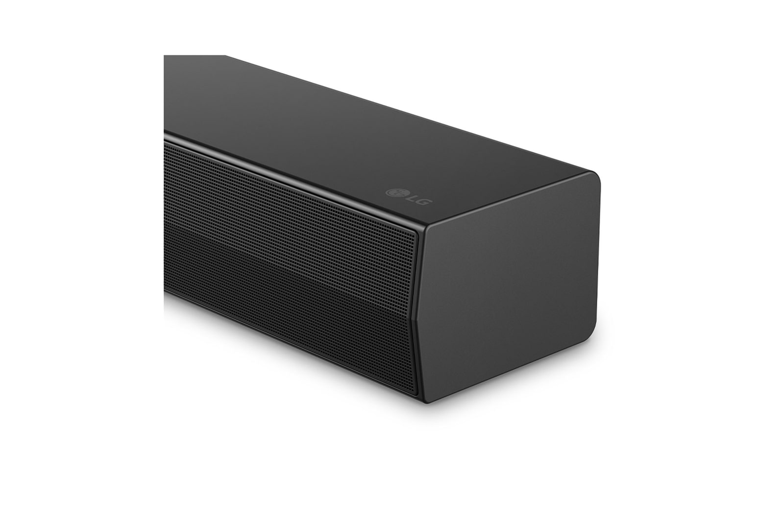 Front view of LG Soundbar S40T's side corner