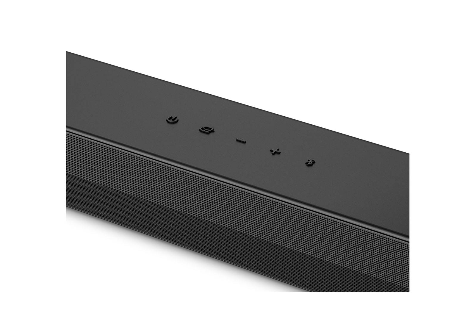 Top angled view of the center of LG Soundbar S40T