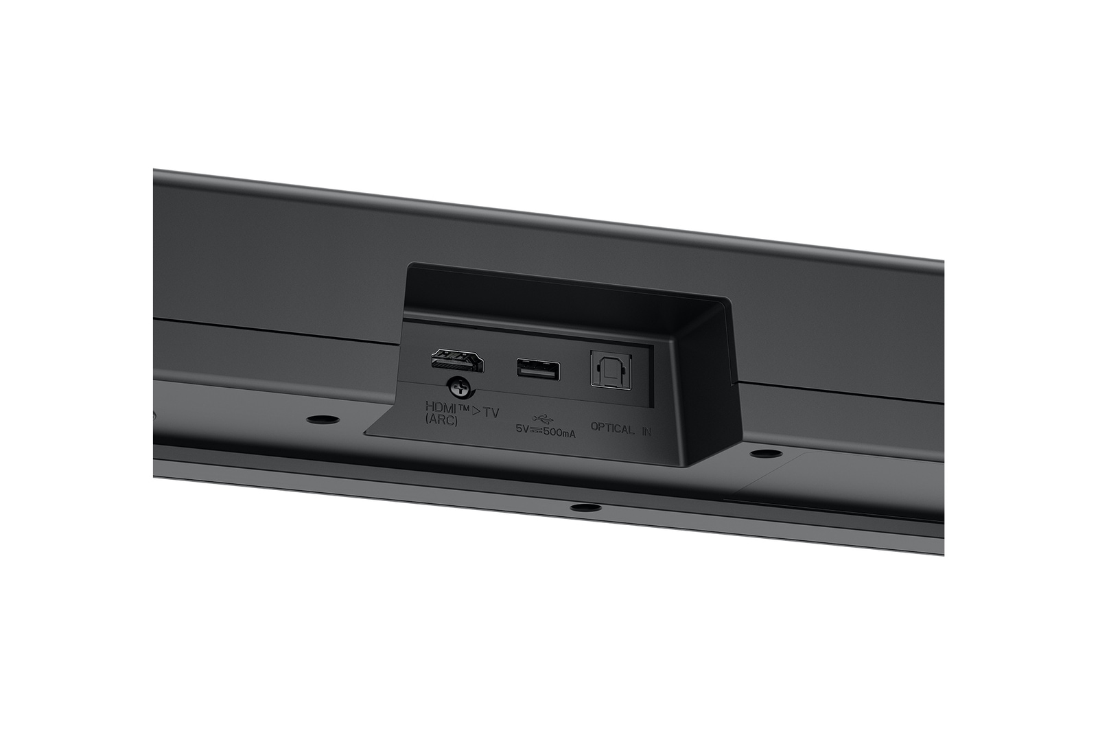 Angled view of LG Soundbar S40T's back