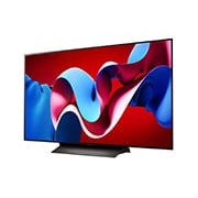 Vista lateral esquerda da LG OLED evo TV, OLED C4