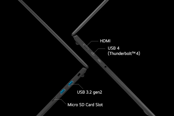 várias portas-hdmi-USB Tipo C-Thunderbolt™ 4.