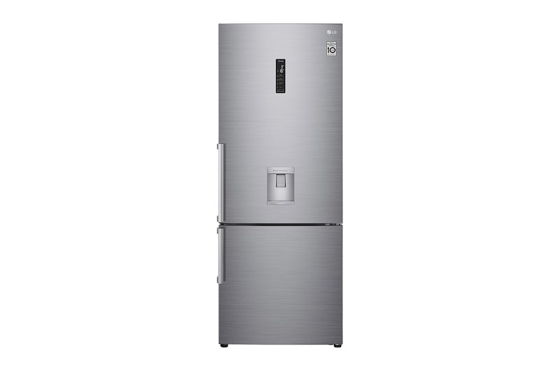LG Frigorífico Combinado LG prata 461l com eficiência energética E, dispensador de água sem canalização e DoorCooling+™ , GBF567PZCMB