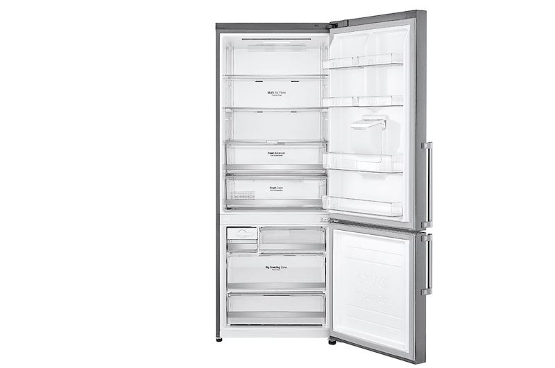 LG Frigorífico Combinado LG prata 461l com eficiência energética E, dispensador de água sem canalização e DoorCooling+™ , GBF567PZCMB