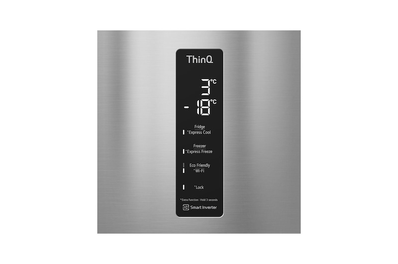 LG Frigorífico Combinado LG prata 461l com eficiência energética E, dispensador de água sem canalização e DoorCooling+™ , GBF567PZCMB