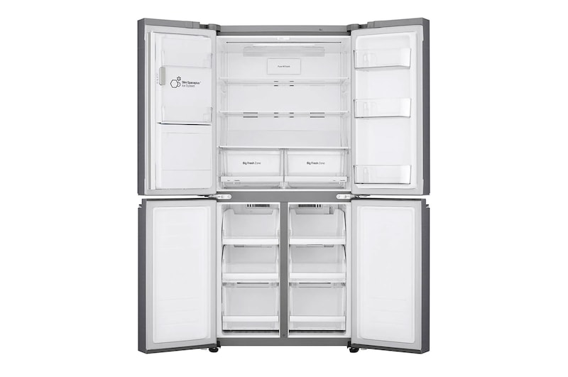 LG Frigorífico Americano de 4 portas | 506 L | Etiqueta energética E | UVnano™ | DoorCooLing+™ | Dispensador sem canaLização, GML844PZAE