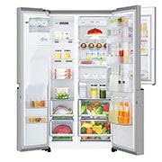 LG Frigorífico Americano LG GSJ961NSVZ, 625 litros, eficiência energética F, Door in Door™, Pure N Fresh™, Door Cooling+™, dispensador sem canalização, Noble Steel, GSJ961NSVZ