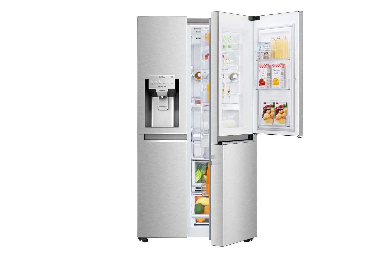 LG Frigorífico Americano LG GSJ961NSVZ, 625 litros, eficiência energética F, Door in Door™, Pure N Fresh™, Door Cooling+™, dispensador sem canalização, Noble Steel, GSJ961NSVZ