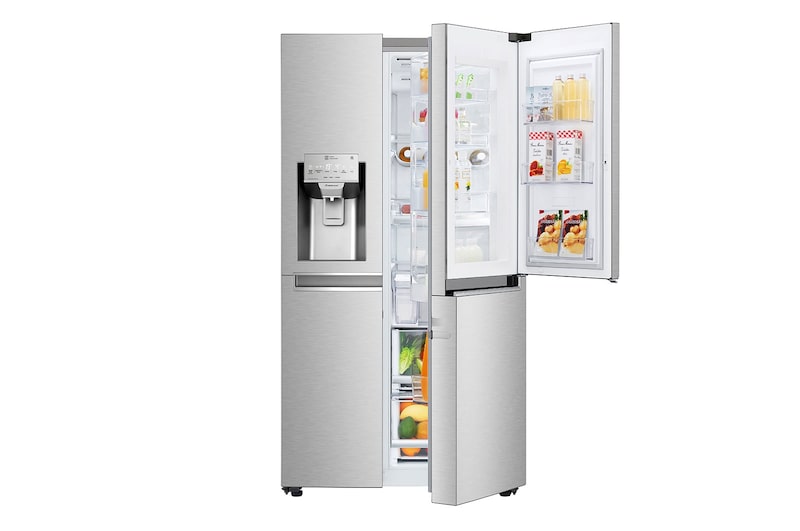 LG Frigorífico Americano LG GSJ961NSVZ, 625 litros, eficiência energética F, Door in Door™, Pure N Fresh™, Door Cooling+™, dispensador sem canalização, Noble Steel, GSJ961NSVZ
