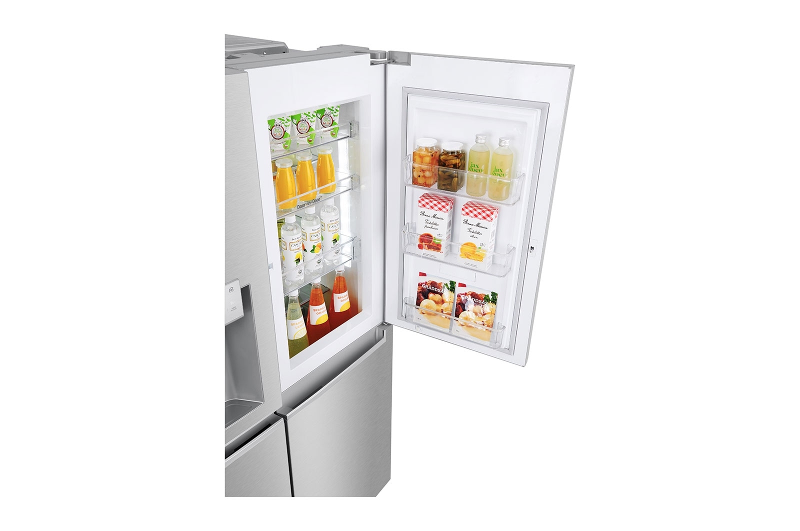 LG Frigorífico Americano LG GSJ961NSVZ, 625 litros, eficiência energética F, Door in Door™, Pure N Fresh™, Door Cooling+™, dispensador sem canalização, Noble Steel, GSJ961NSVZ