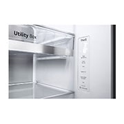 LG Frigorífico Americano LG GSJV91MCAE, 635 litros, eficiência energética E, Door in Door™, Door Cooling+™, dispensador sem canalização, UVnano™, Matte Black, GSJV91MCAE