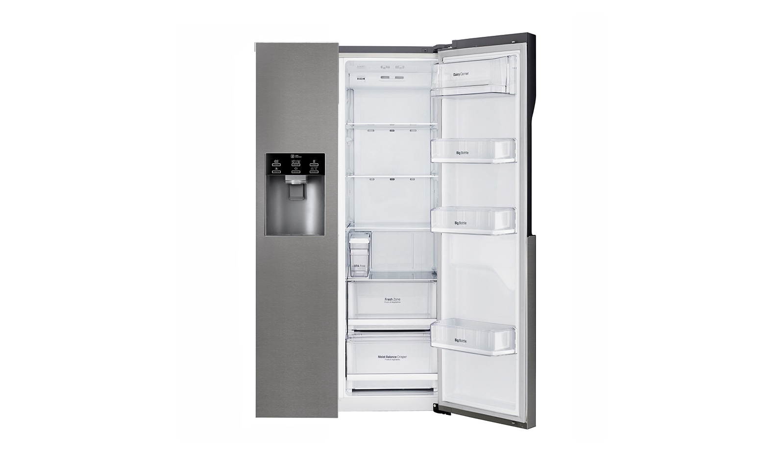 LG Frigorífico Americano LG GSL361ICEZ, 606 litros, eficiência energética F, dispensador sem canalização, Dark Graphite, GSL361ICEZ