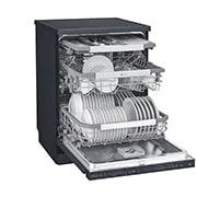 LG Máquina de lavar loiça LG DF425HMS, QuadWash™, 3 cestos reguláveis, eficiência energética D, TrueSteam™, abertura de porta automática, preto mate, DF425HMS