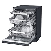 LG Máquina de lavar loiça LG DF425HMS, QuadWash™, 3 cestos reguláveis, eficiência energética D, TrueSteam™, abertura de porta automática, preto mate, DF425HMS