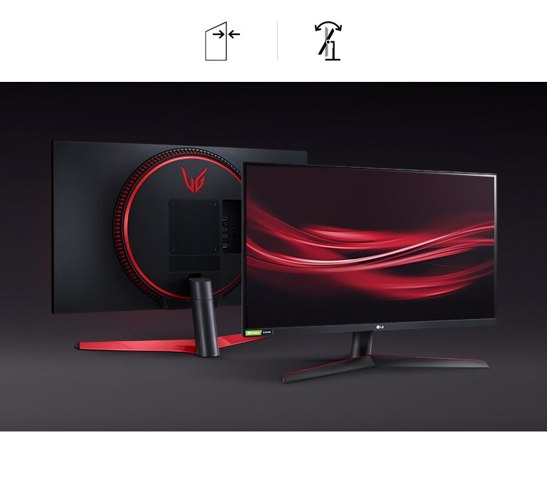 monitor com um design elegante e praticamente sem moldura com suporte de inclinação ajustável