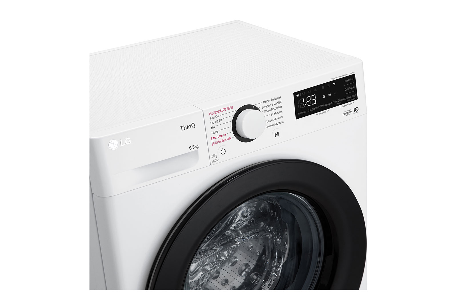 LG Máquina de lavar roupa slim LG F2WV3058S6W, 8,5 kg, eficiência energética A, 1200 r.p.m., AI DD™, Steam™, branco, F2WV3058S6W