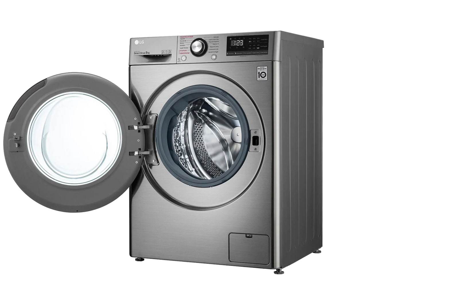 LG Máquina de lavar roupa slim LG F2WV5S85S2S, 8,5 kg, eficiência energética C, 1200 r.p.m., AI DD™, Steam™, TurboWash™, inox, F2WV5S85S2S